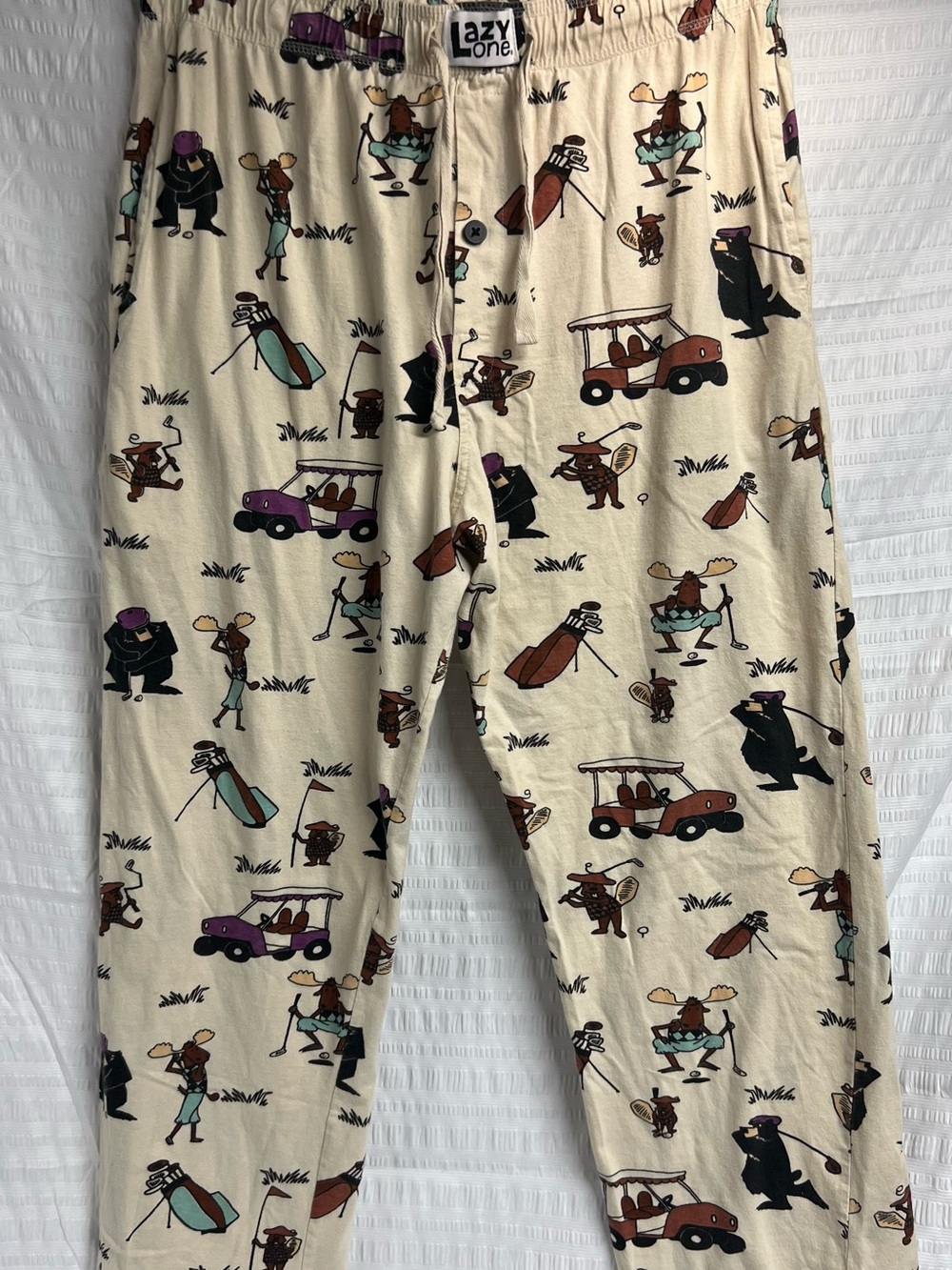 Lazy One Print Pajama Bottoms - Cream
